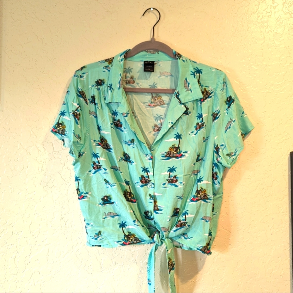 Disney Adventureland Mickey Mouse button-up shirt